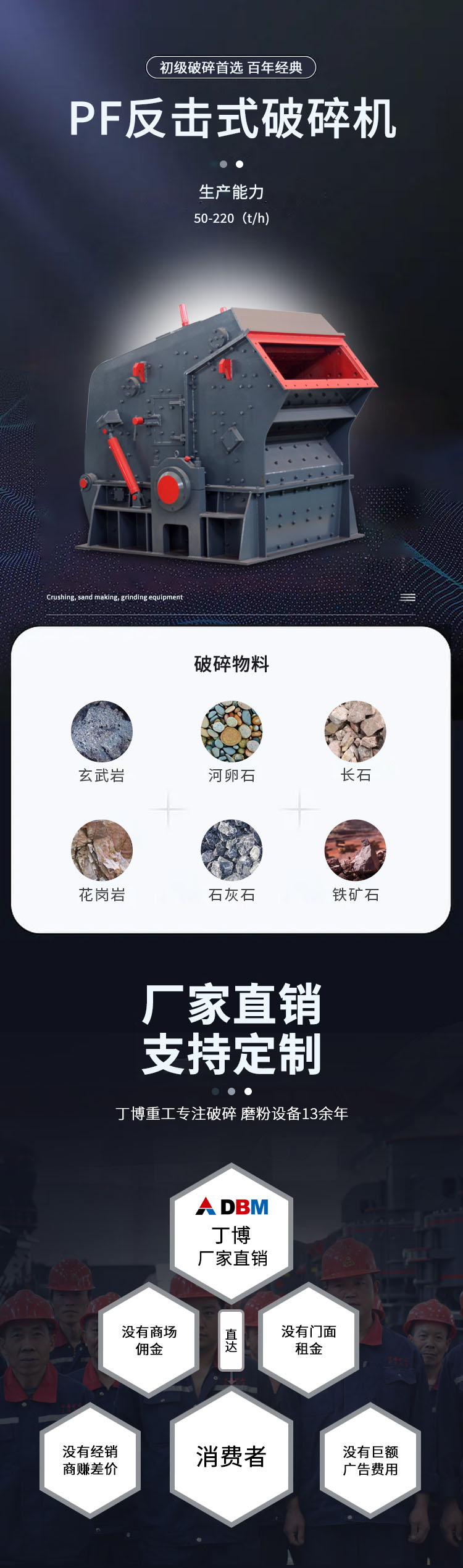 反擊破碎機(jī)技術(shù)參數(shù)及型號的選擇 1 反击破碎机